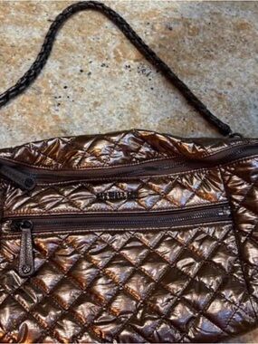 Copper Metallic MZ Wallace Crosby Crossbody Sling Bag